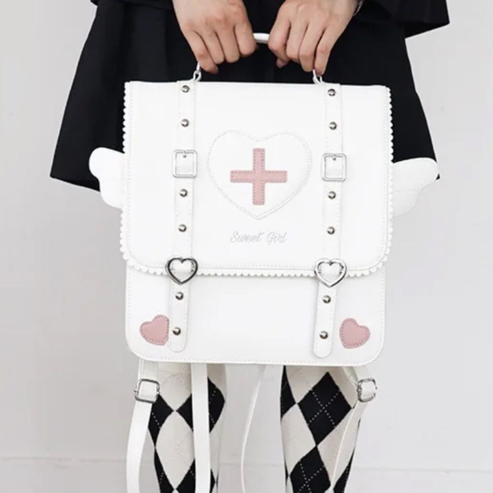 Japanese Sweet Lolita Kawaii Heart Angel Wing Backpack